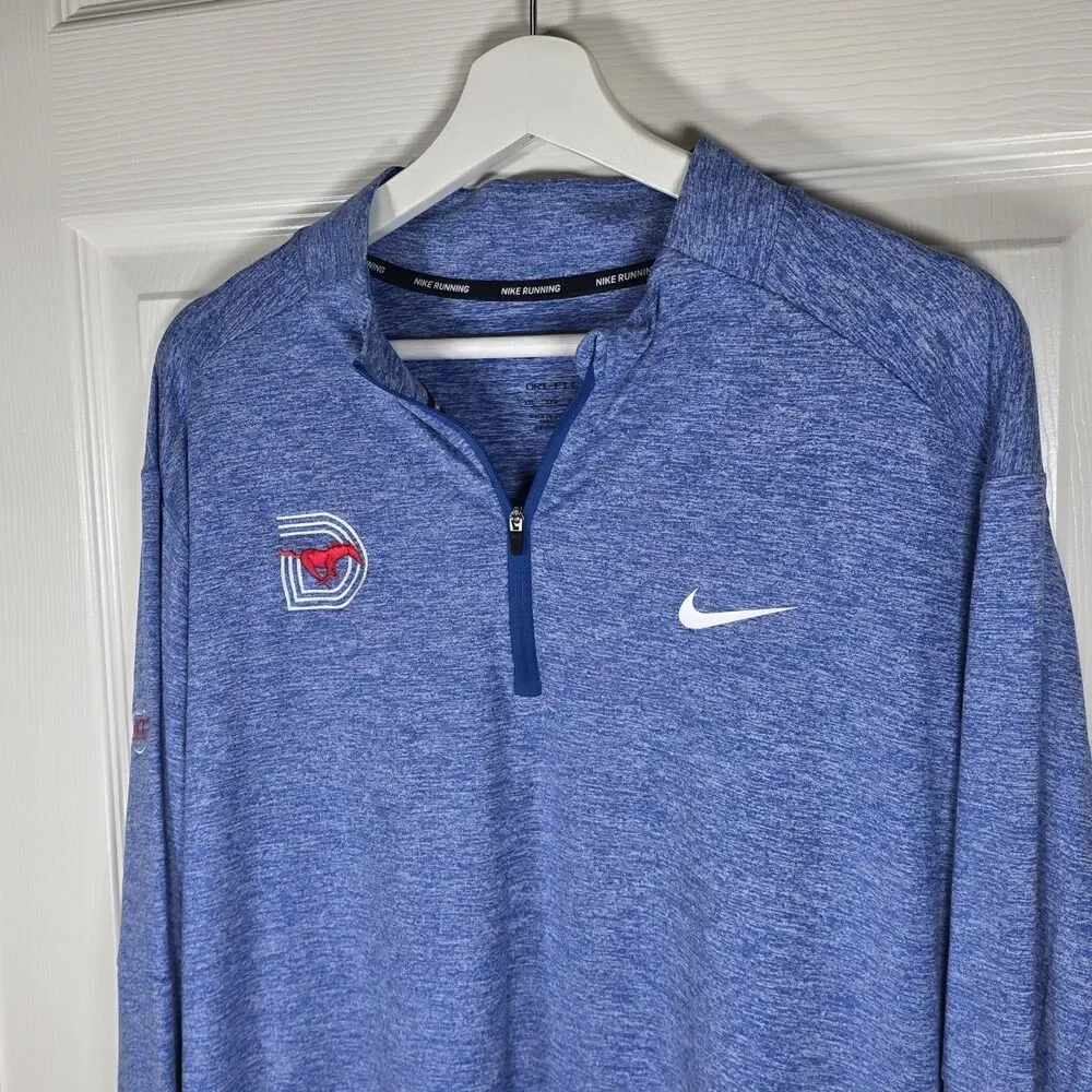 Nike Running x SMU Mustangs Dri-FIT Mens XXL Quarter Zip Pullover Blue